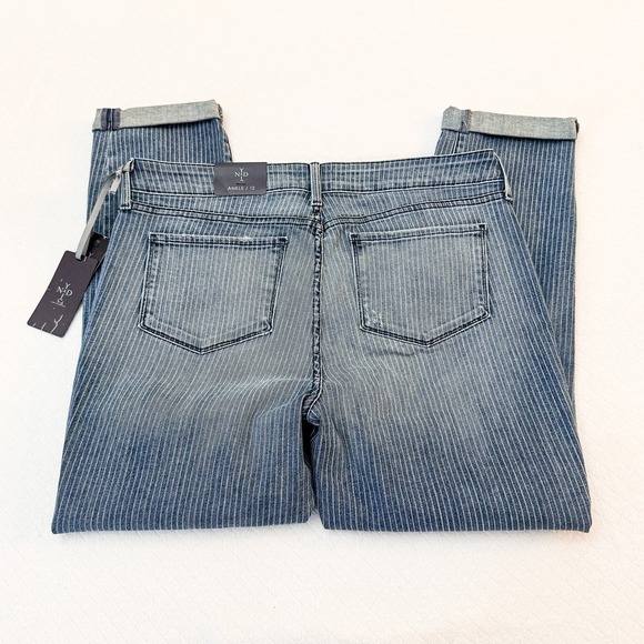 NYDJ Rachel Roll Cuff Ankle Pinstriped Denim Jeans Size 12 NWT - Picture 3 of 10